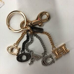 Coach Gold and Silver Letter Key Holder